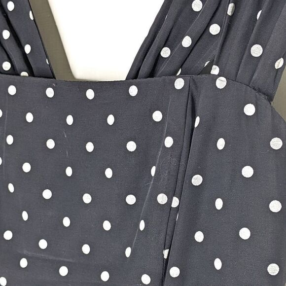Vintage Black & White Polkadot Structured Dress size 8 - Picture 4 of 10